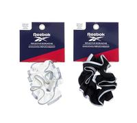 Reebok 2pc Reflective Scrunchie Set - Soft, Stretchy & Trim Hair Scrunchies | Quality Gym Hair Accessories for Active Comfort. Athletic Workout Scrunchies Women - Damage Free