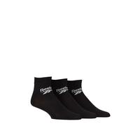 Reebok Unisex 'Core' Ankle Socks - Mens and Ladies Soft Cotton, Seamless Toe in 3 Pair Multipack Size Range of UK 2.5-12.5 Black 8.5-10