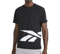 Reebok Apparel Mens Big Short Sleeve Crewneck T-Shirt, Standard Fit, Lightweight Cotton-Poly Jersey Fabric, Black, XL