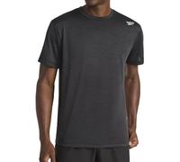 Reebok Apparel Mens Dash Short Sleeve Crewneck T-Shirt, Standard Fit, Breathable Stretch Fabric, Black Heather, XL