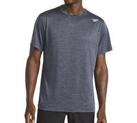 Reebok Apparel Mens Dash Short Sleeve Crewneck T-Shirt, Standard Fit, Breathable Stretch Fabric, Ebony Heather, Large