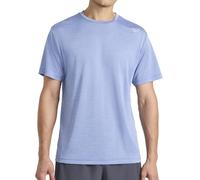 Reebok Apparel Mens Dash Short Sleeve Crewneck T-Shirt, Standard Fit, Breathable Stretch Fabric, Stonewash Heather, XL