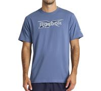 Reebok Apparel Men's Daybreak Crewneck T-Shirt, Standard Fit, Lightweight Cotton-Poly Jersey Fabric, Vector Shadow, Large