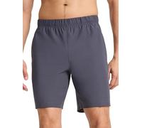 Reebok Apparel Men's Jumpstart 8” Short, Standard Fit, Lightweight Poly Fabric, Ebony, Large