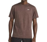 Reebok Apparel Mens Strike Short Sleeve Crewneck T-Shirt, Standard Fit, Lightweight Stretch Poly Jersey Fabric, Bracken Heather, Large