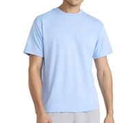 Reebok Apparel Mens Strike Short Sleeve Crewneck T-Shirt, Standard Fit, Lightweight Stretch Poly Jersey Fabric, Placid Blue Heather, Large