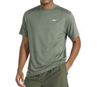 Reebok Apparel Mens Strike Short Sleeve Crewneck T-Shirt, Standard Fit, Lightweight Stretch Poly Jersey Fabric, Duck Green Heather, S