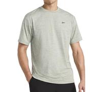 Reebok Apparel Mens Strike Short Sleeve Crewneck T-Shirt, Standard Fit, Lightweight Stretch Poly Jersey Fabric, Iceberg Green Heather, Large