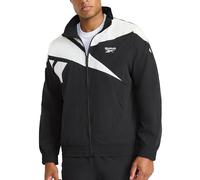 Reebok Apparel Men's Track Jacket, Standard Fit, Lightweight Nylon Fabric, Black, L