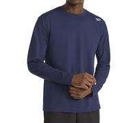 Reebok Apparel Men's Volt Long Sleeve Crewneck T-Shirt, Standard Fit, Lightweight Cotton-Poly Jersey Fabric, Vector Navy, Medium