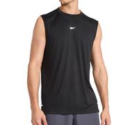 Reebok Apparel Men's Warm-up Solid Muscle Performance Crewneck Tank Top, Black, Large