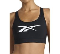 Reebok Apparel Women's Lux Vector Racerback Bra, Slim Fit, Lightweight Stretch Nylon Interlock Fabric, Moisture-Wicking, Black, S