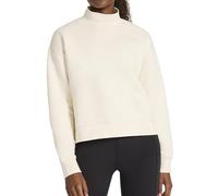 Reebok Apparel Women's Vector Mock Neck Sweatshirt, Standard Fit, Midweight Cotton-Poly Fabric, Alabaster, Large