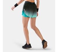 Reebok - Athlete Speed 2-in-1 Ombre Mid Rise 3" Women's Shorts, BLACK/TWISTED TURQUOISE, Size: L