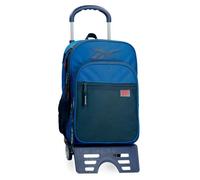 Reebok Atlantic School Backpack with Trolley, Blue, 30 x 40 x 12 cm, 14.4 L, Polyester by Joumma Bags
