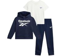 Reebok Baby Sweatshirt Set 3 Pieces Hooded Sports Pants T-Shirt Active Pants 2T-7, Vector Navy, 2 Jahre