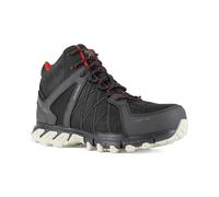 Reebok - Black and Red Waterproof Leather Safety Shoes with Trail Grip S3 SRC 45 Aluminum Toe - Black/Red