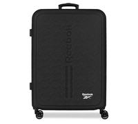 Reebok Boston Medium Suitcase Black 46x65x25 cm Rigid ABS Combination Lock Integrated 56L 4kg 4 Double Wheels by Joumma Bags