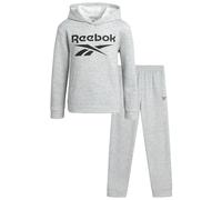 Reebok Boys Active Sweatsuit - 2 Piece Performance Fleece Hoodie Sweatshirt and Jogging Bottoms - Activewear Set (8-14), Mottled light grey, 10