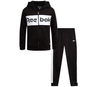 Reebok Boys' Active Sweatsuit - 2-Piece Performance Fleece Zip Hoodie Sweatshirt and Jogger Sweatpants - Activewear Set, 8-14, black, 10