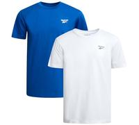Reebok Boys Athletic Shirts - Short Sleeve Crewneck Boys Shirts 2 Pack, Vector Blue/White, 8