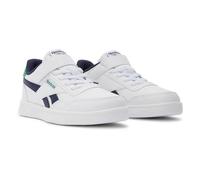 Reebok Boys Court Advance Elastic & Top Strap Sneaker, Ftwrwhite Vectornavy Glengreen, 2.5 UK