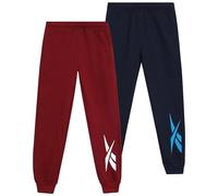 Reebok Boys' Active Sweatpants - 2 Pack Soft Fleece Relaxed Fit Athletic Jogger Pants with Side Pockets (Sizes: 8-16), Vector Navy/Maroon, 10-12