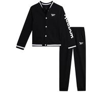 Reebok Boys Trousers Set 2 Pieces Fleece Jacket and Jogging Bottoms Outerwear Sweatshirt and Pants for Boys (8-12), black, 8