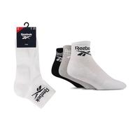 Reebok Chaussettes Cheville Unisex - Comfortable Coton Respirant, Pour Usage Quotidien Sport Loisir Marche Yoga Fitness Lavables en Machine, Lot de 3 Pairs, Waist 43-45, White/Grise/Black