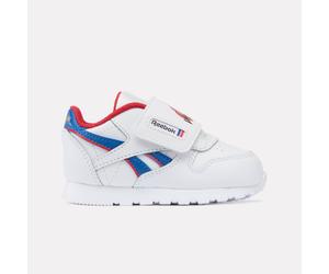 Reebok - Classic Leather Infant's Sneakers, Ftwrwhite/Vectorblue/Vectorred, Size: 23.5