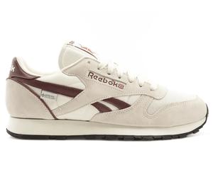 REEBOK CLASSIC Mens Leather Gore-Tex Trainers - All Sizes - Chalk/Burgundy NEW.