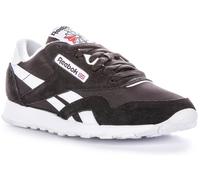 Reebok Classic Nylon Suede Toe Lace Up Runner Black White Women UK 5.5 & 6