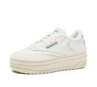 Reebok Club C Extra Platform Sneakers for Women, Chalk/Chalk/Glen Green, 7.5