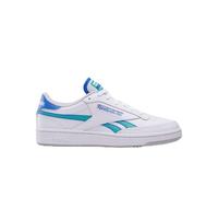 Reebok Unisex Club C Revenge Tennis Shoes, White/KINETICBLUE/UNLSHEDGREEN, 8.5 UK
