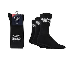 Reebok Core Crew Socks Unisex Adult (Pack of 3) | Soft cotton, arch support, seamless toes, regular calf length, unisex, comfortable fit, ideal for everyday wear