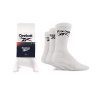 Reebok Core Ribbed Cushioned Crew Socks, 3 Pairs White 11-12.5