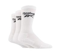 Reebok 'Core' Ribbed Cushioned Socks - Unisex, Mens and Ladies Soft Cotton Regular Crew Calf Length with Arch Support and Seamless Toes 3 Pair Multipack Size Range of UK 2.5-12.5 White 6.5-8