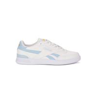 Reebok Women's Court Advance Clip Tennis Shoes, Chalk/SOFTBLUE/FIERCEGOLD, 7 UK