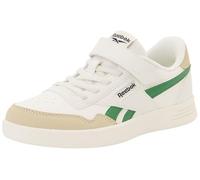 Reebok Court Advance Elastic Lace & Top Strap Trainers, Chalk/Classic Beige/Glengreen, 32 EU / 13 UK, Chalk Classic Beige Glengreen, 13 UK