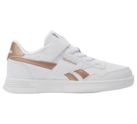 Reebok Court Advance Elastic & TOP Strap Sneaker, White/White/ROSGOL, 12 UK Child