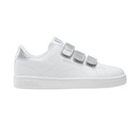 Reebok Court Clean Hook & Loop Straps Sneaker, White/White/Silver, 10 UK Child