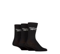 3 Pair Pack Non cushioned Crew Sport Sock Reebok Black 8.5-10