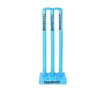 Reebok Cricket Stump Set with Bails - Heavy Base, Premium Carry Cover, Durable Plastic Stumps for Outdoor & Indoor Cricket Practice (Blue)