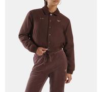 Reebok - Elevated Athletic Cropped Varsity Women's Bomber Jacket, DARK COCOA, Size: L