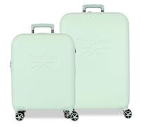 Reebok Franklin Cabin Suitcase, Luggage Set, Made of ABS, Durable and Light Material, TSA Lock, Four Multi-Directional Double Wheels, by Joumma Bags, Menta, 40 x 55 x 20 cm, 49 x 70 x 27 cm, Suitcase