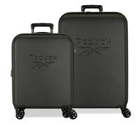 Reebok Franklin Suitcase Set, Black, 55/70 cm, Hard ABS, TSA Lock, 109 L, 6.98 kg, 4 Double Wheels, Hand Luggage by Joumma Bags