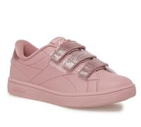 Reebok Girl's Court Clean Hook & Loop Straps Sneaker, DustyRose/DustyRose/FROSTEDBERRY, 31