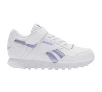Reebok Glide Elastic & TOP Strap Sneaker, FTWRWHITE/METALICPURPLE/DIGITALGLEAM, 2 UK Child