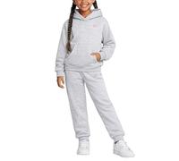 Reebok Girls Jogging Set - 2 Piece Matching Sweat Set with Pullover Hoodies and Athletic Sweatpants for Girls, Mottled light grey, 12