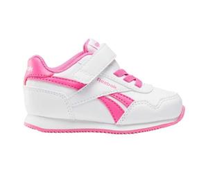 Reebok Girls' Royal Jog 3.0 Elastic & Top Strap Trainers, Ftwrwhite Ftwrwhite Truepink, 31.5 EU